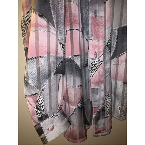 Vintage 90s abstract semi sheer oversized button-down top 18W￼ - Picture 10 of 12